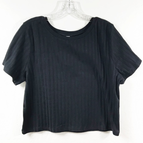 bp Tops - BP Plus Size Black Ribbed Crop Top
